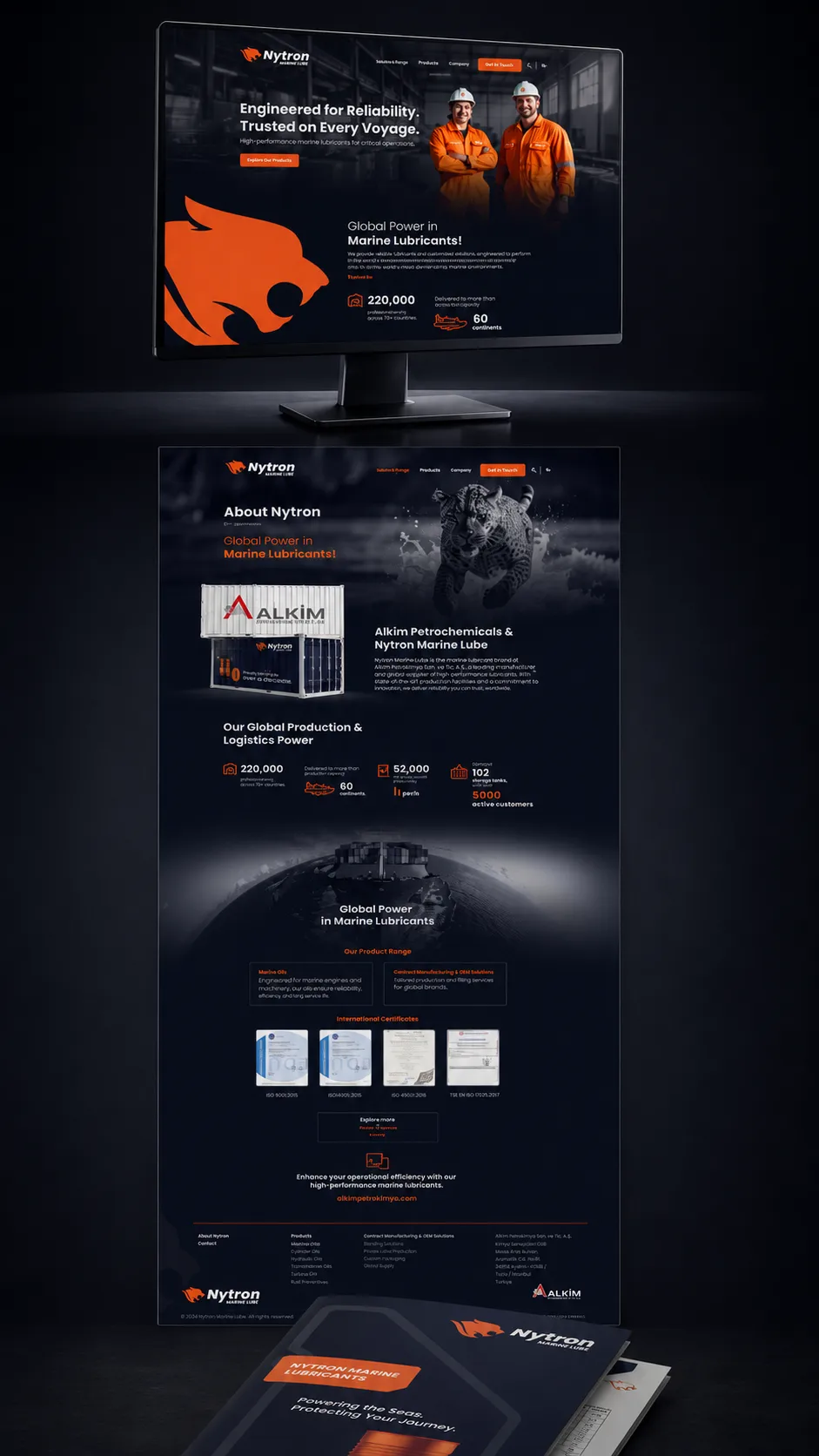 Nytron Marine Lube web sitesi ve katalog tasarımı